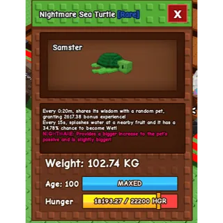 🔥 COLOSSAL/TITANIC SEA TURTLE 102KG+ NIGHTMARE MUTATION 🔥 💎 ULTRA RARE • HIGH VALUE • 20s CD • INSTANT DELIVERY 💎