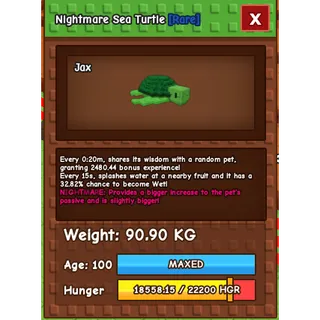 🔥 COLOSSAL/TITANIC SEA TURTLE 90.90KG NIGHTMARE MUTATION 🔥 💎 ULTRA RARE • 20s CD • INSTANT DELIVERY • TAKING OFFERS 💎