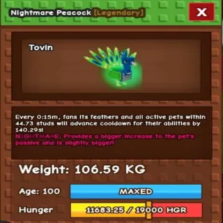 Colossal Peacock 106.59KG - RARE & CHEAP! 💪🦚
