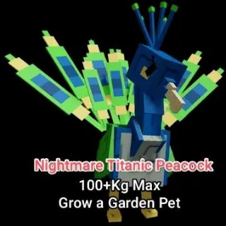 Nightmare Titanic Peacock 110+Kg - Grow a Garden