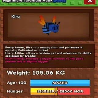 Nightmare Godly Tarantula Hawk - Grow a Garden Pet