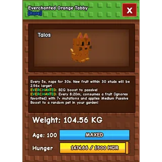 💎 COLOSSAL/TITANIC ORANGE TABBY 104.56KG/AGE100 (EVERCHANTED MUTATION) 💎 🔥 CLEAN + STACKED • WTS 🔥
