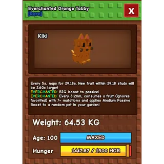🔥 SEMI TITANIC ORANGE TABBY 64.53KG/AGE100 (EVERCHANTED MUTATION) 🔥 💎 ULTRA RARE • MAXED • 5s CD • INSTANT DELIVERY 💎