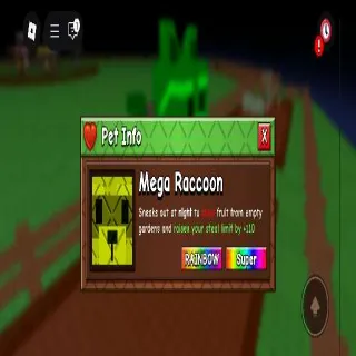 Mega Rainbow Raccoon - Grow a Garden 2
