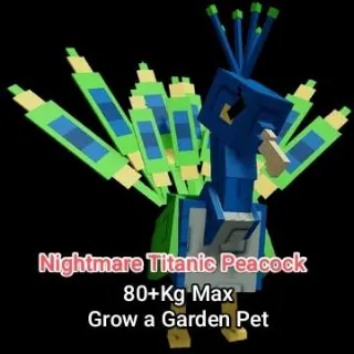 Nightmare Titan Peacock 80+Kg Max - Grow a Garden Pet