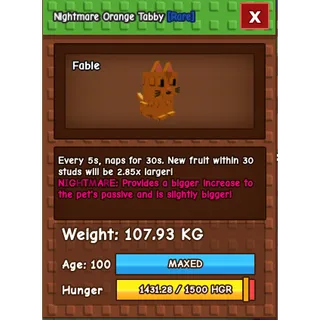 COLOSSAL/TITANIC ORANGE TABBY 🐱 107.93KG | AGE 100 ⚡ 5s CD 🚀 INSTANT DELIVERY