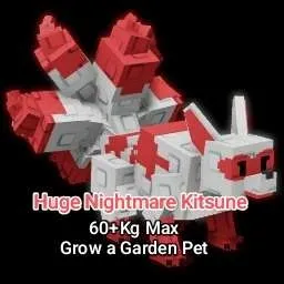 Huge Nightmare Kitsune 60+Kg Max - Grow a Garden Pet