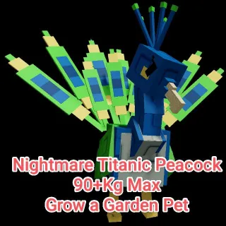 Nightmare Godly Peacock 90+Kg Max - Grow a Garden Pet