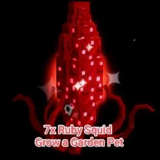 7x Ruby Squid - Grow a Garden Pet