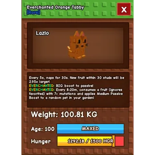 🔥 COLOSSAL/TITANIC ORANGE TABBY 100.81KG/AGE100 (EVERCHANTED MUTATION) 🔥 💎 ULTRA RARE • MAXED • 5s CD • INSTANT DELIVERY 💎