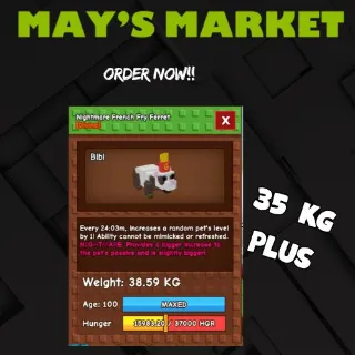 2X NIGHTMARE FRENCH FRY FERRET 35KG PLUS 