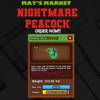 NIGHTMARE PEACOCK 15S CD 100KG PLUS !