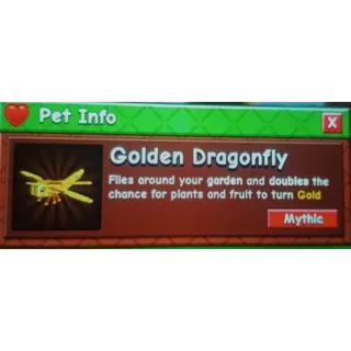 GOLDEN DRAGONFLY GROW A GARDEN 2 