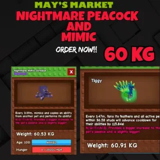 NIGHTMARE HUGE PEACOCK 60KG+ AND MIMIC OCTOPUS 60KG+