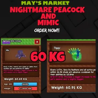 NIGHTMARE HUGE PEACOCK 60KG+ AND MIMIC OCTOPUS 60KG+