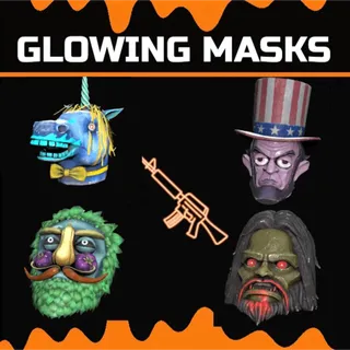Glowing mask set of 4