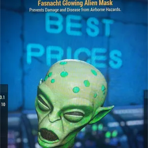 glowing alien mask