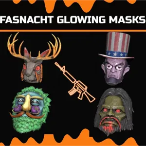 Glowing mask set of 4