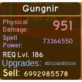 Dungeon Quest Reborn Gungnir