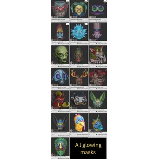 all 19 glowing masks