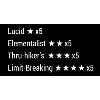 Lucid Elementalist ThruHiker LimitBreaking