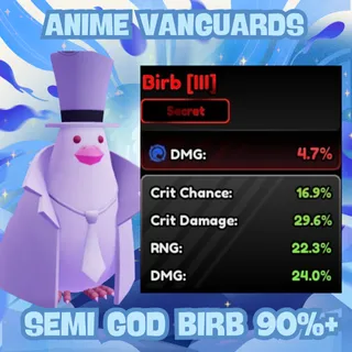 Semi God Birb Familiar 90%+ | Anime Vanguards