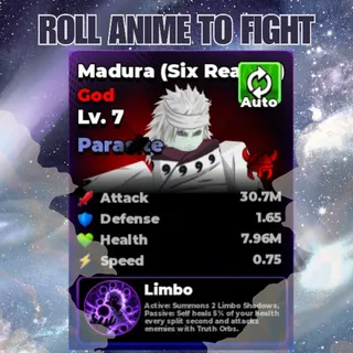 Max lvl - Parasite Viking Madura (Six Realms) | Madara Evo | Roll Anime to Fight