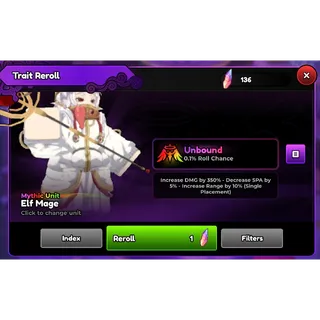 Frieren/Elf Mage Unbound 0.1% Trait | Starter Account