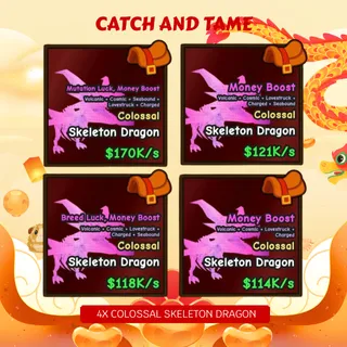 4x RANDOM 100k/s COLOSSAL SKELETON DRAGON