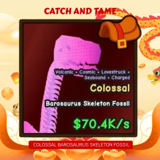 70.4k/s RIDEABLE COLOSSAL BAROSAURUS SKELETON FOSSIL