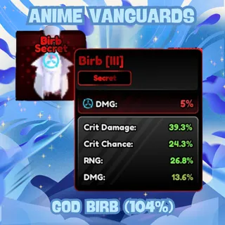 GOD BIRB FAMILIAR (104%) - Anime Vanguards