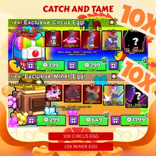 EGG BUNDLE - 10x Circus Egg & 10x Miner Egg