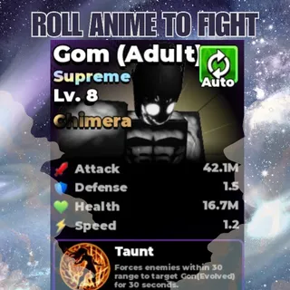 Lvl 8 - 🌟Chimera Viking Gom (Raged) | Supreme Gon Evo🌟
