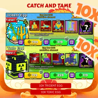 Egg Bundle - 10x Trident Egg & 10x Toxic Egg