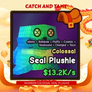 RAINBOW COLOSSAL SEAL PLUSHIE