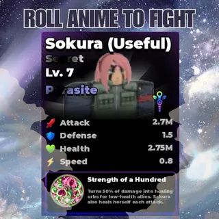 Max Lvl - Parasite Sokura (Useful) | Shaman Trait | Meta Healer | Roll Anime to Fight