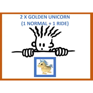 2x Golden Unicorn (1 Normal 1 Ride)