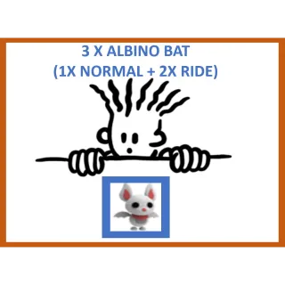 3x Albino Bat (1 Normal 2 Ride)