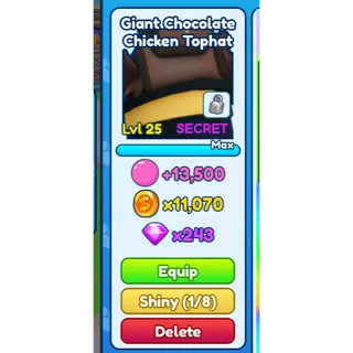 Giant Chocolate Chicken Tophat BGSI