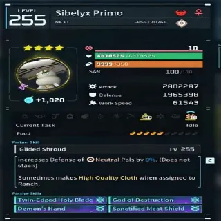 Palworld Sibelyx Primo