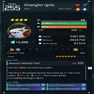 Palworld Ghangler Ignis