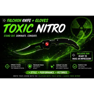 Counter Blox FALCHION KNIFE + GLOVES TOXIC NITRO
