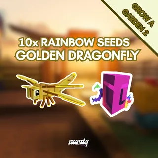 10x RAINBOW SEEDS + GOLDEN DRAGONFLY