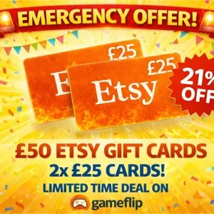 £50 Etsy Gift Card ( 2* 25£ )- UK Redemption 