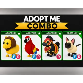 Parrot FR, Lion FR, R Jousting Horse and FR Siamese cat
