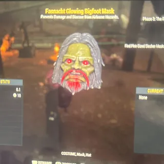 glowing Bigfoot mask