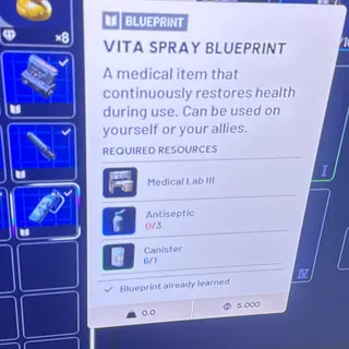Vita spray Blueprint