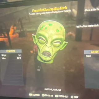 glowing alien mask