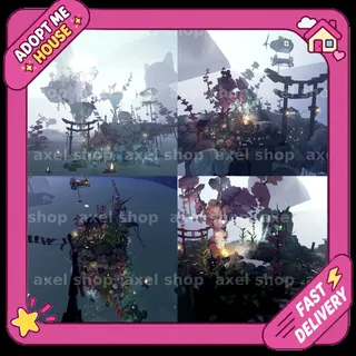 Detailed floating Japanese themed islands🌸🐱- Adopt Me House Home