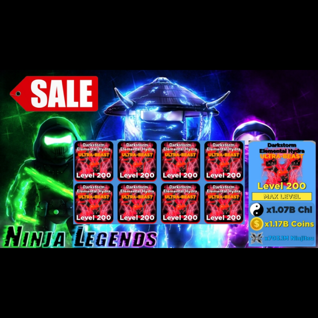 Pet Op 8x Darkstorm Elemental Hydra Ultra Beast Ninja Legend Roblox In Game Items Gameflip - hydra roblox id